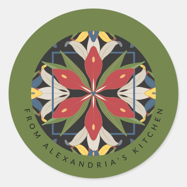 Adesivo Redondo Azulejo da Cozinha Verde | Da Cozinha De (Frente)