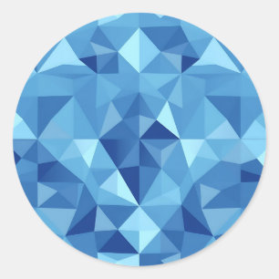 Adesivo Redondo Azulejo de Mosaico Geométrico Azul