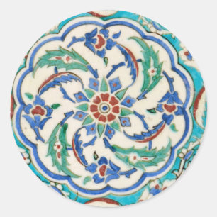 Adesivo Redondo azulejo do iznik