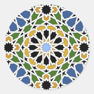 Adesivo Redondo Azulejo do Moorish