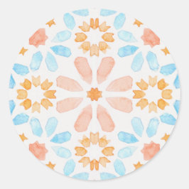 Adesivo Redondo Azulejo marroquino em aquarelas pastel
