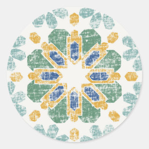 Adesivo Redondo Azulejo marroquino - Pond