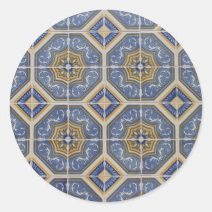 Adesivo Redondo Azulejo Português