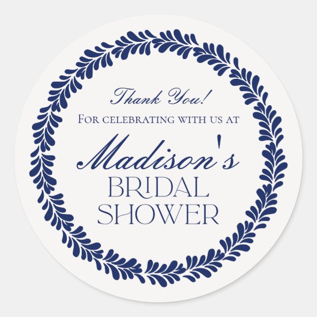 Adesivo Redondo Azulejo Talavera Azul Festa Espanhola Chás de Noiv (Frente)