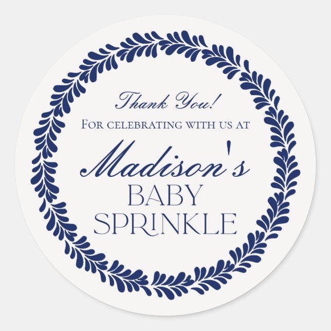 Adesivo Redondo Azulejo Talavera Espanhol Fiesta Baby Sprinkle (Frente)