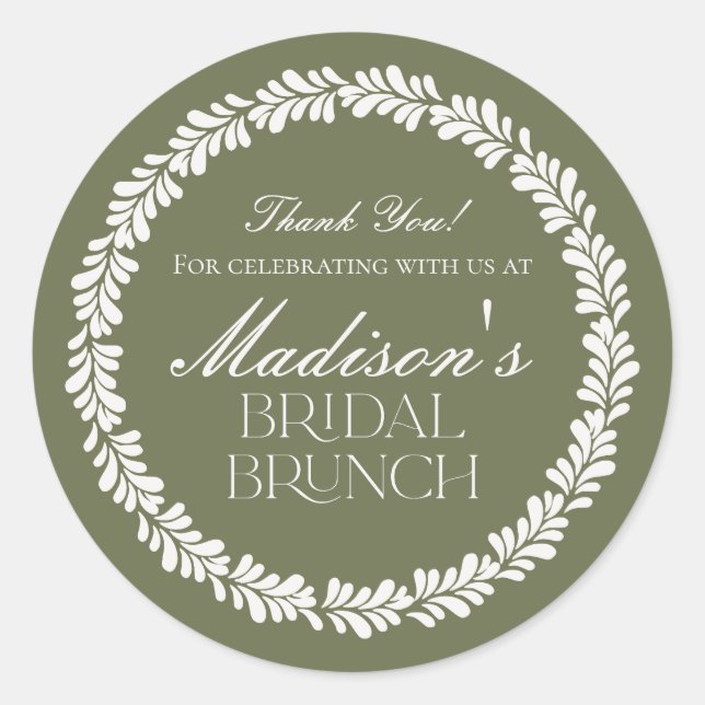 Adesivo Redondo Azulejo Verde Talavera Espanhol Fiesta Bridal Brun (Frente)