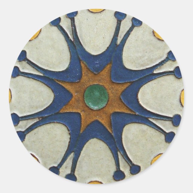 Adesivo Redondo Azulejo Vintage (Frente)