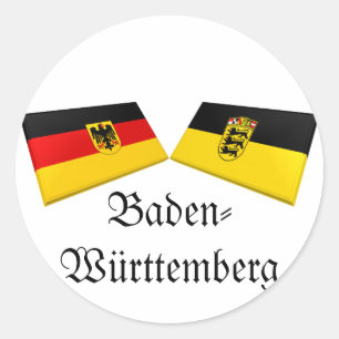 Adesivo Redondo Azulejos da bandeira de Baden-Wuerttemberg,