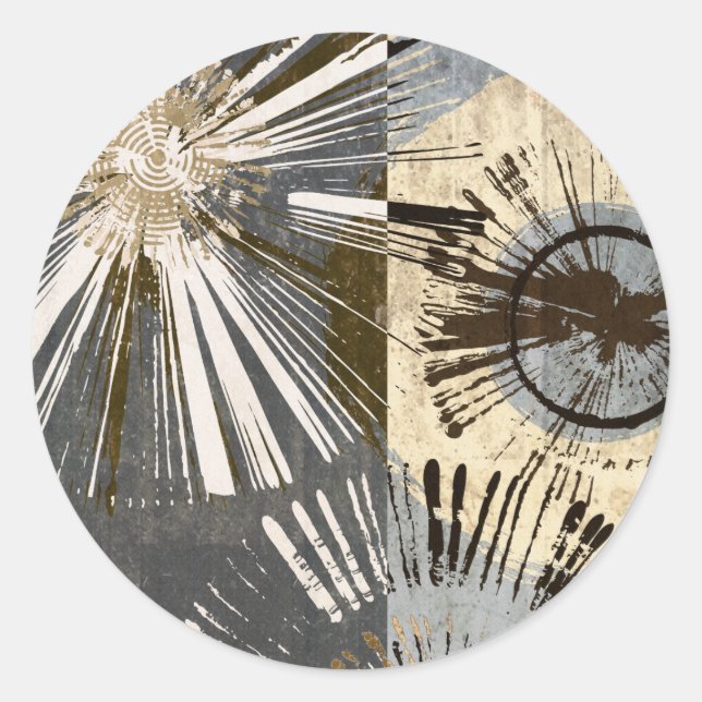 Adesivo Redondo Azulejos de explosão I (Frente)