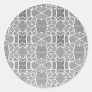 Adesivo Redondo Azulejos de pedra branca da cinza Padrão Mosaico