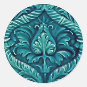 Adesivo Redondo Azulejos de Vintage Arts e Artesanatos Art Nouveau