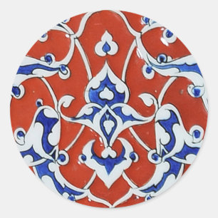 Adesivo Redondo Azulejos florais turcos