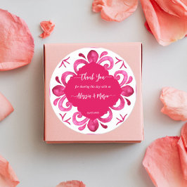 Adesivo Redondo Azulejos magenta Fucsias personalizados Majolica 