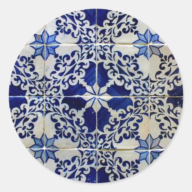 Adesivo Redondo Azulejos, Portuguese Tiles (Frente)