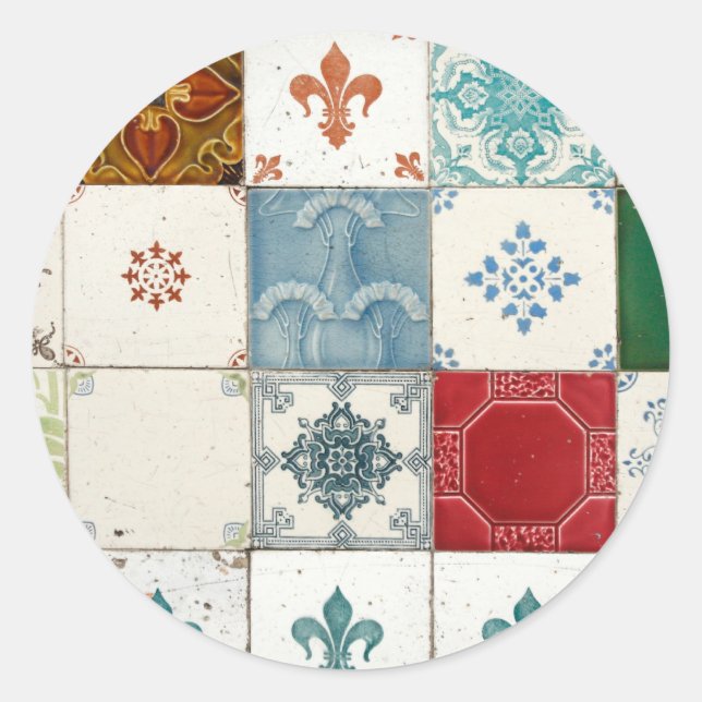 Adesivo Redondo Azulejos Portugueses (Frente)