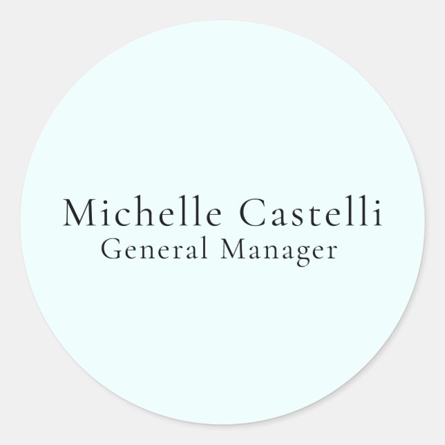 Adesivo Redondo Azure Blue Professional Unique Classical Simple (Frente)