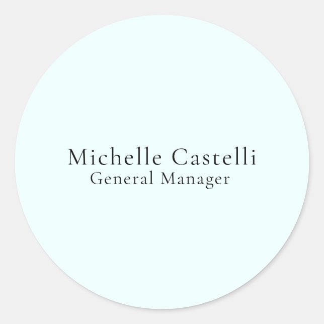 Adesivo Redondo Azure Blue Professional Unique Classical Simple (Frente)