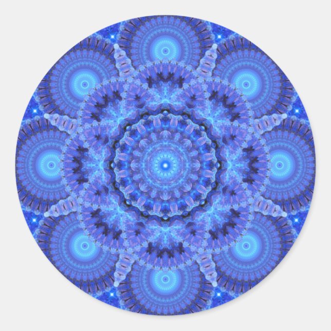 Adesivo Redondo Azure Harmony Mandala (Frente)