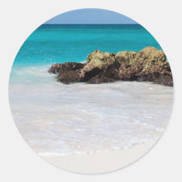 Adesivo Redondo Azure Ocean Sandy Beach Photo