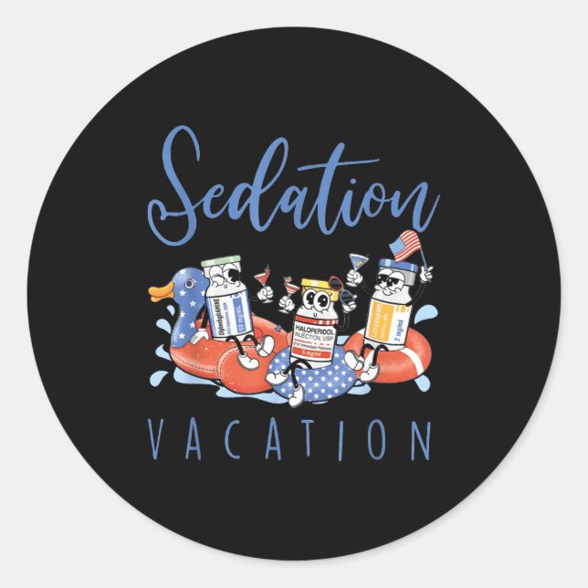 Adesivo Redondo B52 Chill The Fourth Out Icu Nurse Benadryl Haldol (Frente)