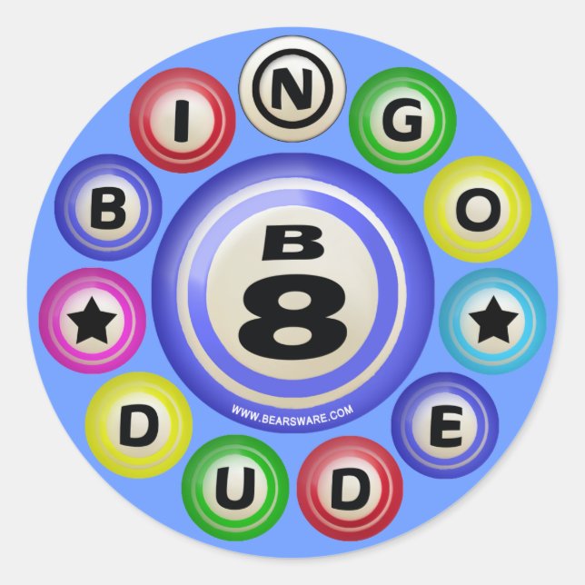 Adesivo Redondo B8 Bingo Dude (Frente)