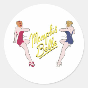 Adesivo Redondo B-17 Fortaleza Voadora Memphis Belle Arte Nose