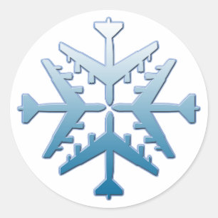 Adesivo Redondo B-52 Floco de neve da aeronave