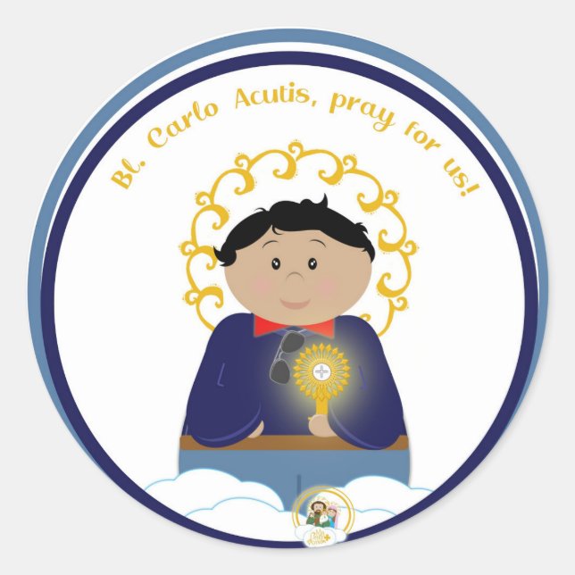 Adesivo Redondo B. Carlo Acutis (Frente)