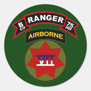 Adesivo Redondo B Co, 75.º Regimento de Infantaria - Rangers, Alem