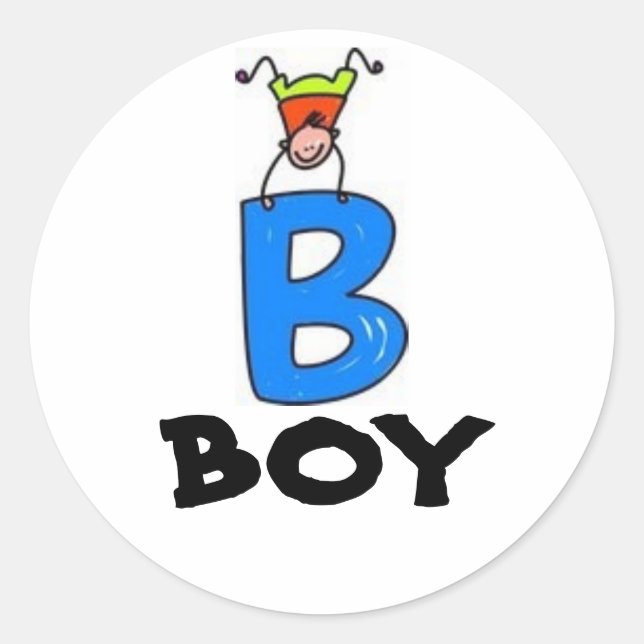 Adesivo Redondo "B" é para BOY (Frente)