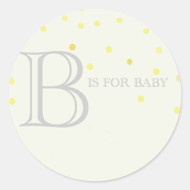 Adesivo Redondo "B" é para o Chá de fraldas Sticker (Frente)