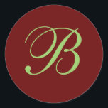 Adesivo Redondo B Monograma Envelope Selo<br><div class="desc">Vinheta B inicial e/ou selo do envelope</div>