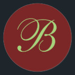 Adesivo Redondo B Monograma Envelope Selo<br><div class="desc">Vinheta B inicial e/ou selo do envelope</div>