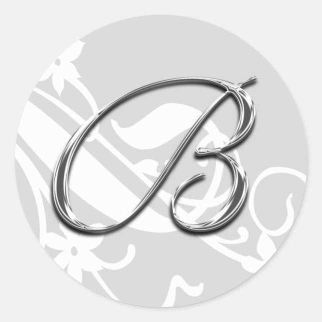 Adesivo Redondo B Monograma - Letra Casada com Envelope Selo (Frente)