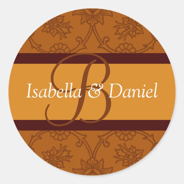 Adesivo Redondo B Monogramas Para Selos De Envelope (Frente)