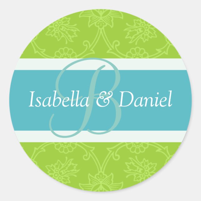 Adesivo Redondo B Monogramas Para Selos De Envelope (Frente)