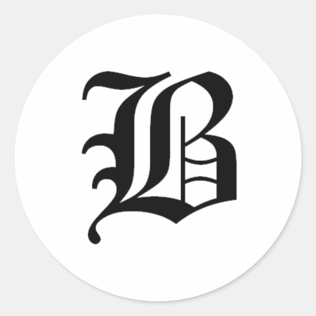 Adesivo Redondo B-text Antigo Inglês (Frente)