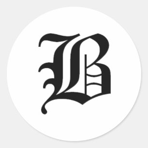 Adesivo Redondo B-text Antigo Inglês