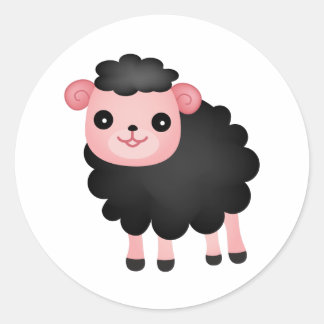 Adesivo Redondo Baa Baa Black Sheep