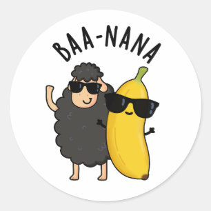 Adesivo Redondo Baa-nana Funny Banana Puns