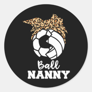 Adesivo Redondo Babá engraçada de futebol volei Byll Nanny