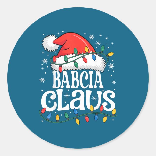 Adesivo Redondo Babcia Claus Funny Xmas Christmas Grandma Holiday  (Frente)