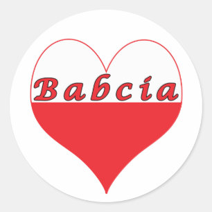 Adesivo Redondo Babcia Polonês Heart