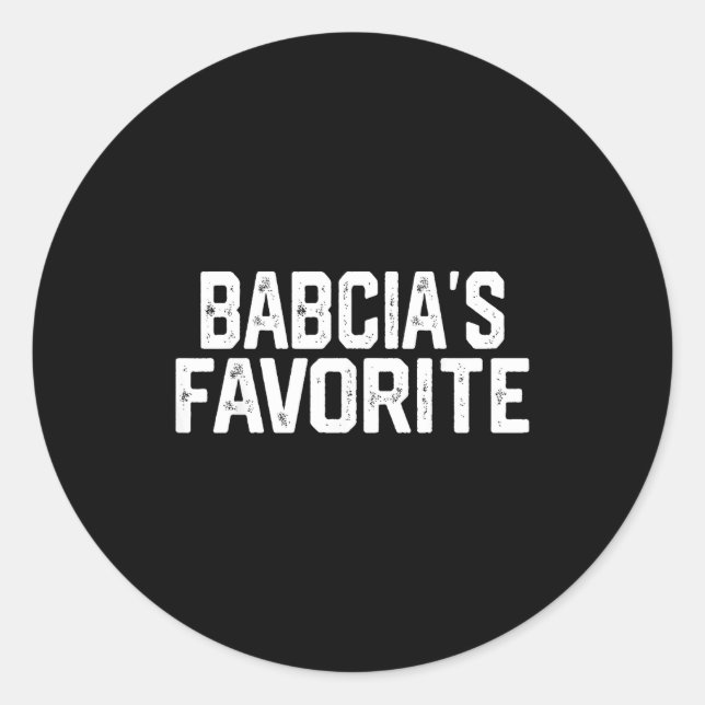 Adesivo Redondo Babcia’s Favorite Funny Grandparent Granhild Vinta (Frente)