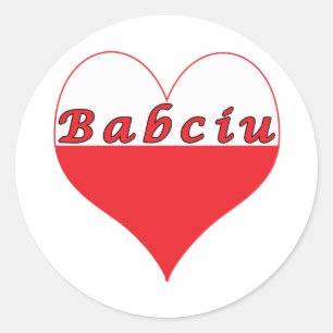 Adesivo Redondo Babciu Polonês Heart