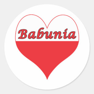 Adesivo Redondo Babunia Polonês Heart