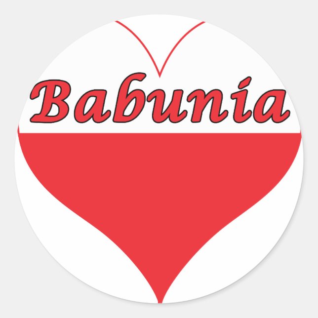 Adesivo Redondo Babunia Polonês Heart (Frente)