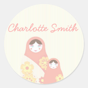 Adesivo Redondo Babushka Doll Sticker Russo