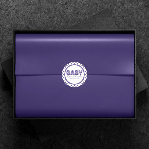 Adesivo Redondo Baby Balloon Royal Violet Purple Chá de fraldas