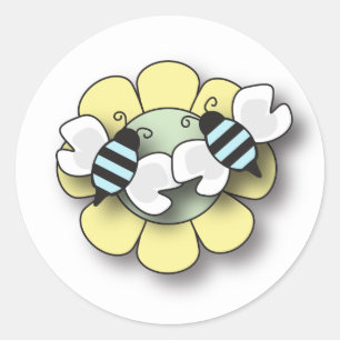 Adesivo Redondo Baby Bee Twin Boys Sticker